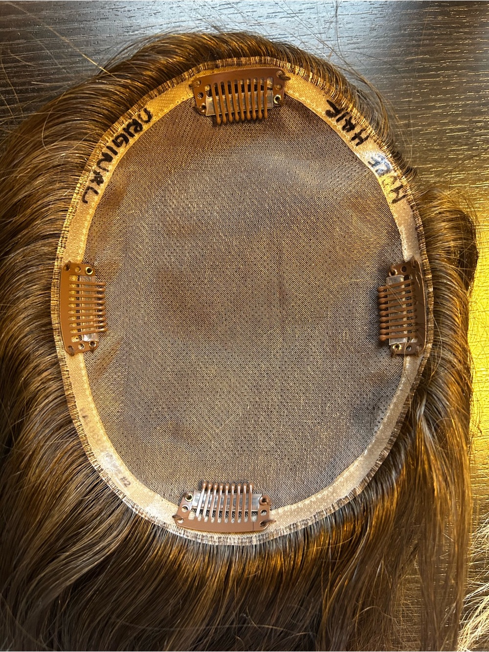 HaloCouture Fall, Brown Clip-In Hair Topper with Secure Snap Clips
